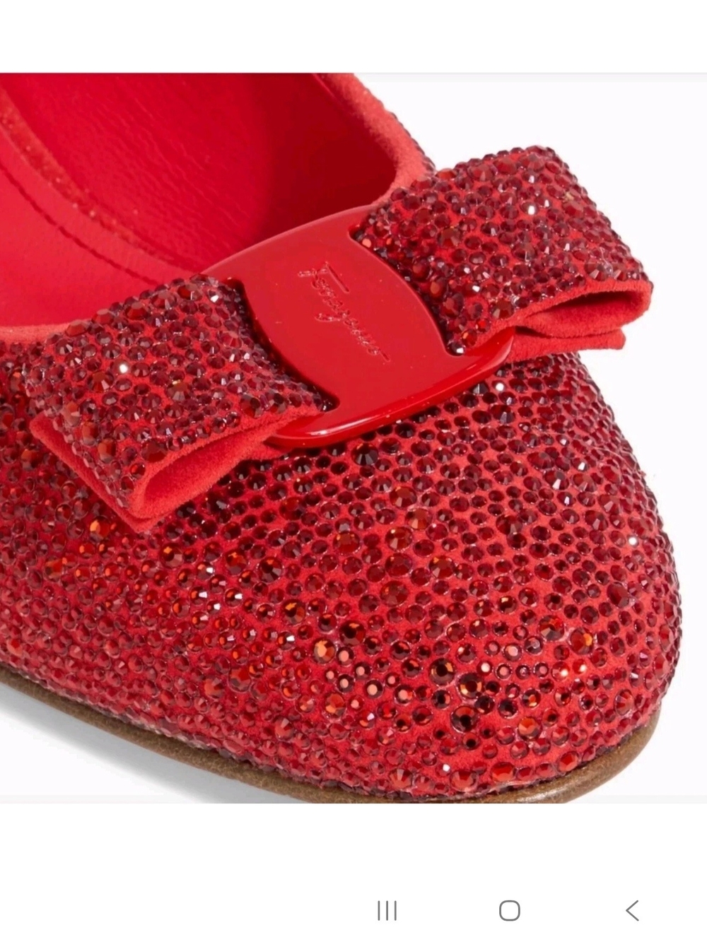 Salvatore Ferragamo Crystal-Embellished Suede Red Pumps Size 6 NWB
